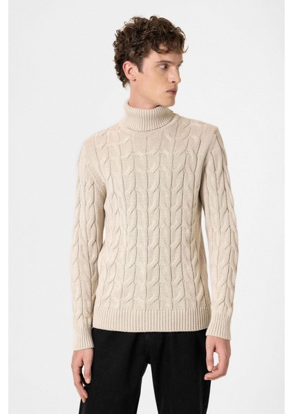 Taş Saç Örgülü Erkek Kazak