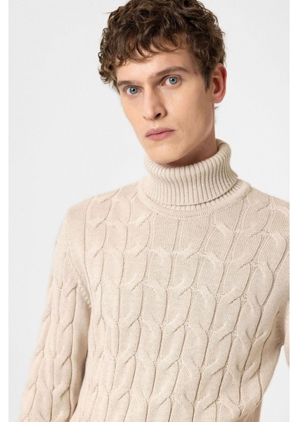 Taş Saç Örgülü Erkek Kazak