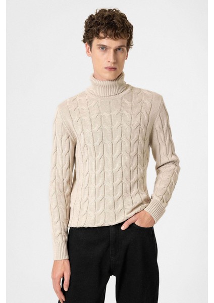 Taş Saç Örgülü Erkek Kazak