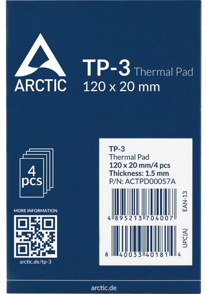 Tp-3 Üstün Performanslı Termal Ped 120X20MM / 1.5mm (4'lü Paket) (ACTPD00057A) fırsatları
