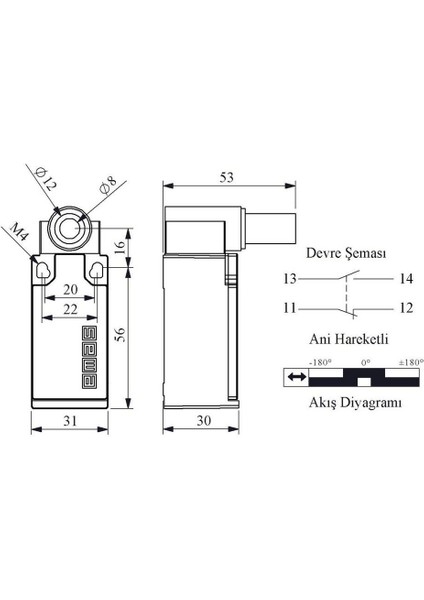 L5K13BEM621 Menteşe Har. Metal Döner Uc