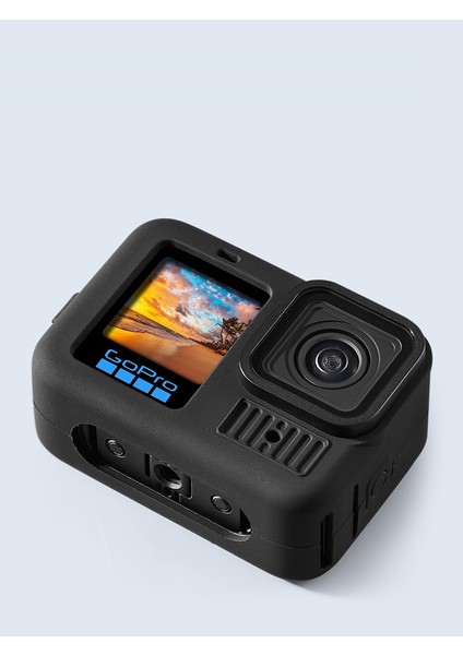 Gopro 13 Uyumlu Silikon Koruma Kılıfı Bileklikli Soft Case Black Siyah