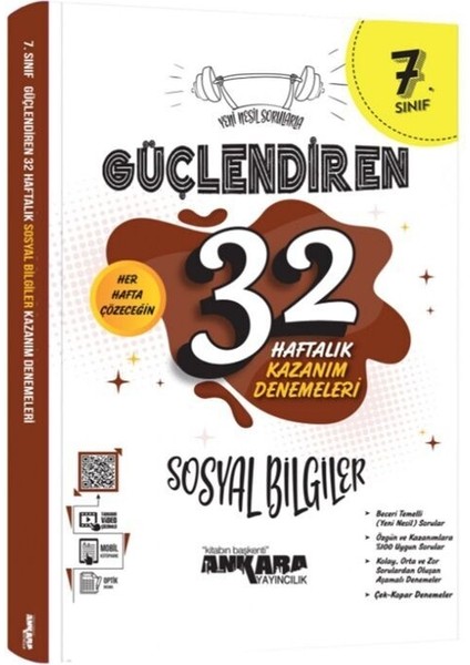 7. Sınıf Sosyal Bilgiler Güçlendiren 32 Haftalık Kazanım Denemeleri