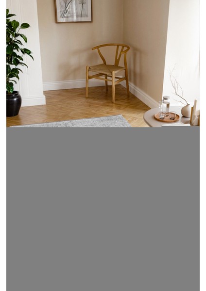 Kaymaz Taban Yıkanabilir Modern Salon Mutfak Oturma Odası Çocuk Odası Halısı 5002 Gri