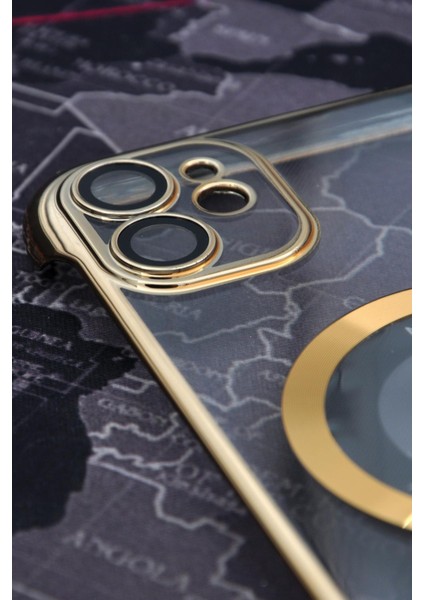 iPhone 11 Uyumlu Altın Sarı Gold Renkli Ince Kenarlı Şeffaf Sert Kapak Kılıf fiyatları