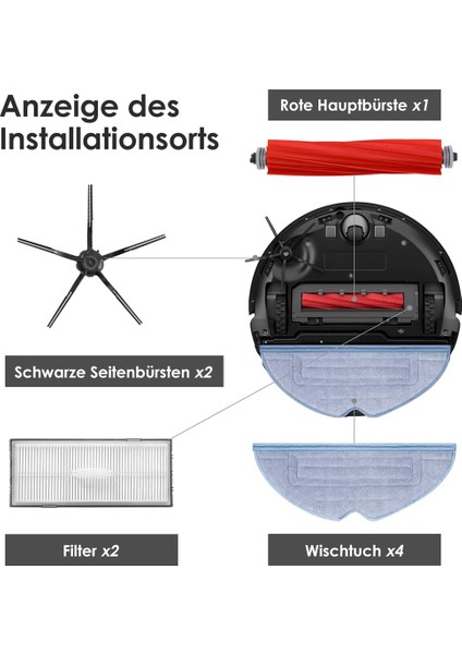 Roborock S7 Pro Ultra/s7 Maxv Ultra Için Aksesuar Seti, 6 x Toz Torbası, Ana Silindir Fırçalı Robot Süpürge Aksesuarları (Yurt Dışından)