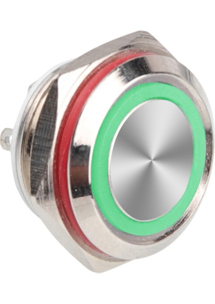 WD16C1-PIN-P1-E 16 mm Düz Yaylı Işıklı Metal Buton - Yeşil