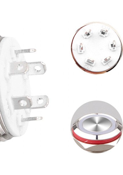 WD12C1-PIN-P1-EC 12 mm Düz Yaylı Işıklı Metal Buton - Mavi modelleri