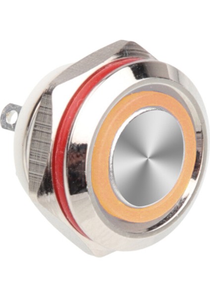 WD12C1-PIN-P1-E 12 mm Düz Yaylı Işıklı Metal Buton - Sarı