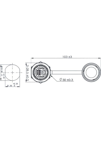 YM-20-JRJ45213SX-42-101 Su Geçirmez Ethernet Konnektörü - Dişi fiyatları