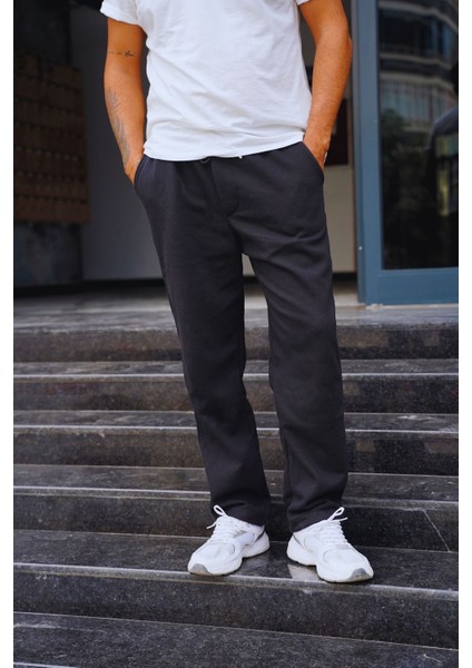Erkek Baggy Pamuklu Rahat Kesim Oversize Şardonlu Kalıp Eşofman Altı