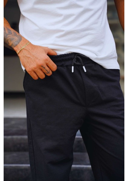 Erkek Baggy Pamuklu Rahat Kesim Oversize Şardonlu Kalıp Eşofman Altı