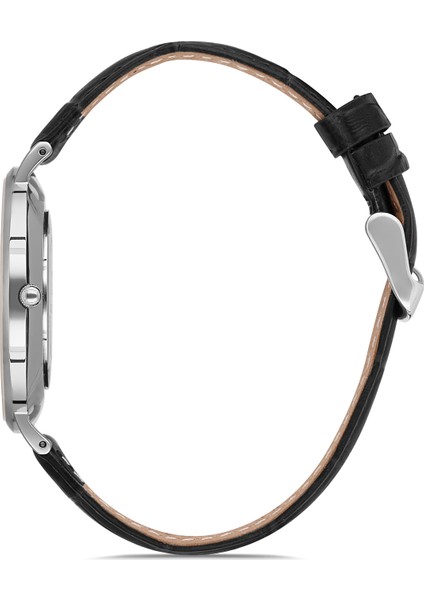 Davıd Guner Siyah Kadranlı Gümüş Kaplamalı Erkek Deri Kol Saati fiyatları