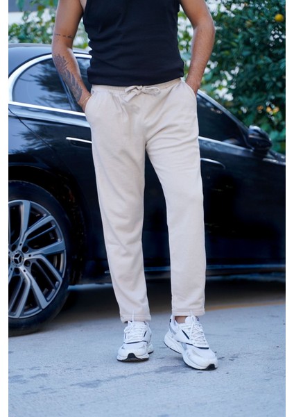 Erkek Pique Eşofman Altı Double Paça Jogger Pantolon (Pike Kumaş - Kalıp)