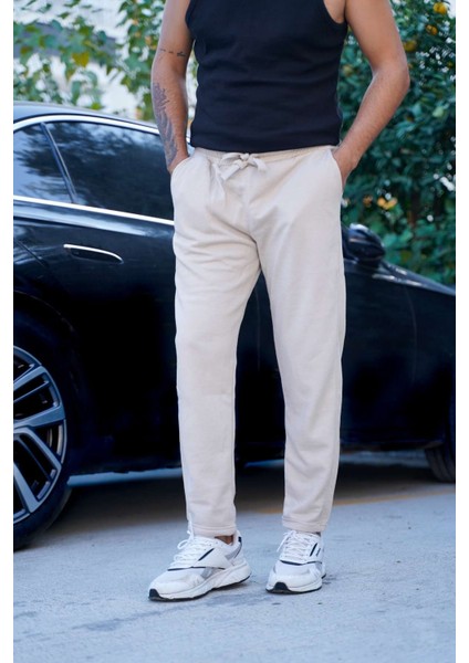 Erkek Pique Eşofman Altı Double Paça Jogger Pantolon (Pike Kumaş - Kalıp)