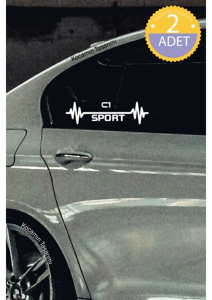 Citroen C1 Nabız Kalp Atışı Ritim C1 Araç Uyumlu Oto Sticker 2 Adet Beyaz 20*7cm modelleri