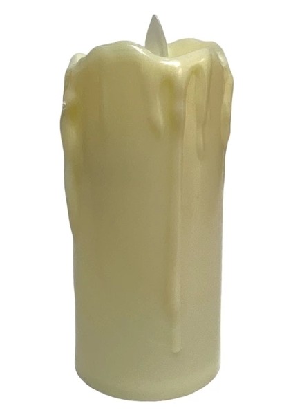 NEDİ-99002 Işıklı Mum Pilli Takoz Mum Erime Efektli 6X12CM