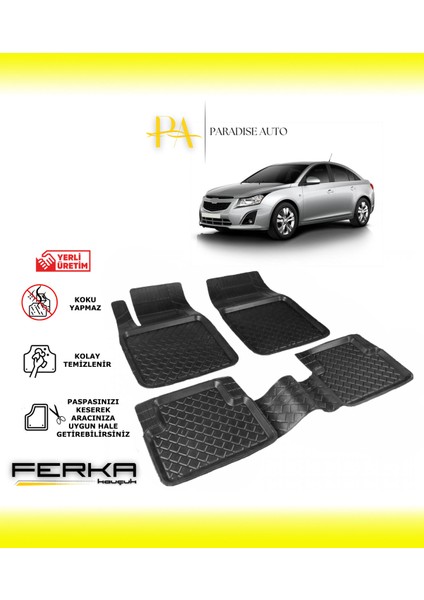 Chevrolet Cruze 2009-2016 Uyarlanabilir Havuzlu Paspas