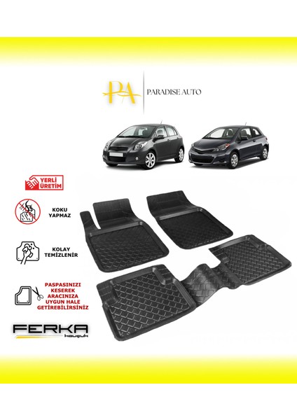 Paradise Auto Toyota Yaris 2-3 2005-2013 Uyarlanabilir Havuzlu Paspas