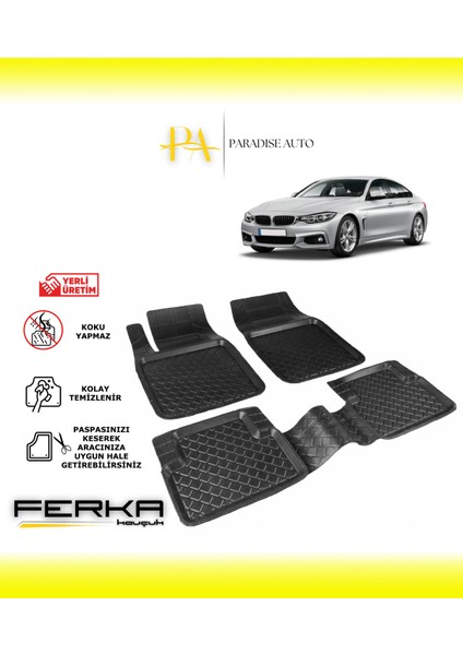 Paradise Auto Bmw 4 Serisi F36 Grand Coupe 2013-2021 Uyarlanabilir Havuzlu Paspas