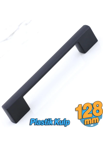 Gölcük 128 mm (Sert Plastik) Kulp Siyah Mobilya Çekmece Mutfak Dolap Dolabı Kulpu Kulbu Kulpları