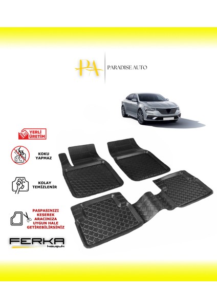 Renault Talisman 2016 ve Üstü Uyarlanabilir Havuzlu Paspas