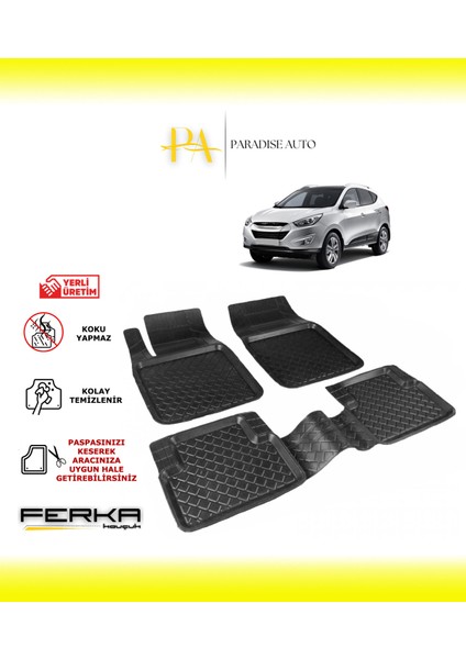 Paradise Auto Hyundai Tucson 2 2009-2015 Uyarlanabilir Havuzlu Paspas