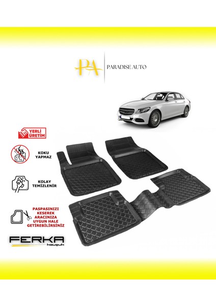 Paradise Auto Mercedes C Serisi W205 2015-2021 Uyarlanabilir Havuzlu Paspas