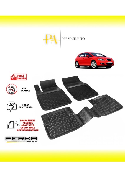 Paradise Auto Seat Leon 2 2006-2012 Uyarlanabilir Havuzlu Paspas