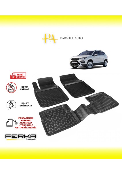 Paradise Auto Seat Ateca 2016 ve Üstü Uyarlanabilir Havuzlu Paspas