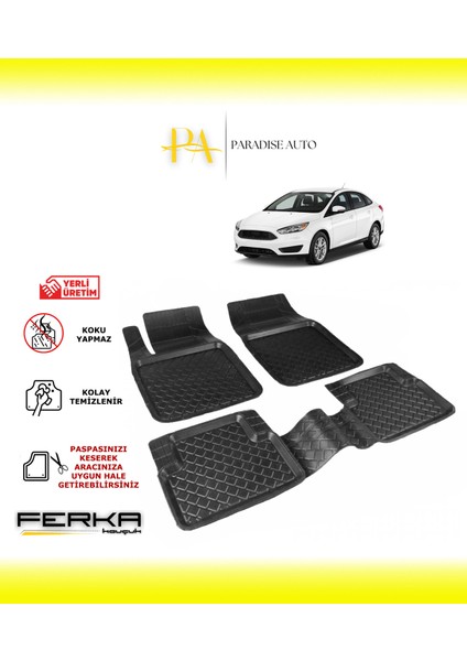 Paradise Auto Ford Focus 3.5 Makyajlı Sedan 2015-2019 Uyarlanabilir Havuzlu Paspas