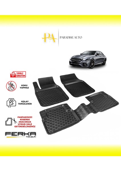 Paradise Auto Mercedes E Serisi W213 2015-2020 Uyarlanabilir Havuzlu Paspas