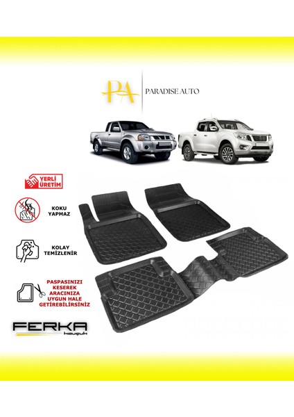 Paradise Auto Nissan Sky Star NP300  1998-2015 Uyarlanabilir Havuzlu Paspas