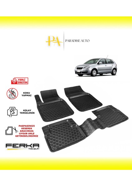 Paradise Auto Volkswagen Polo Hb 4.5 cc 2005-2009 Uyarlanabilir Havuzlu Paspas