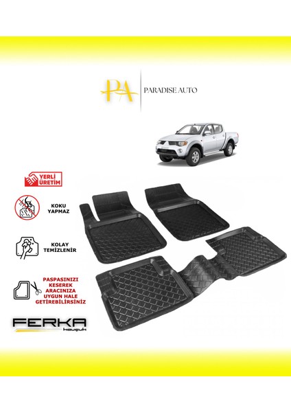 Paradise Auto Mitsubishi L200 4 2007-2015 Uyarlanabilir Havuzlu Paspas