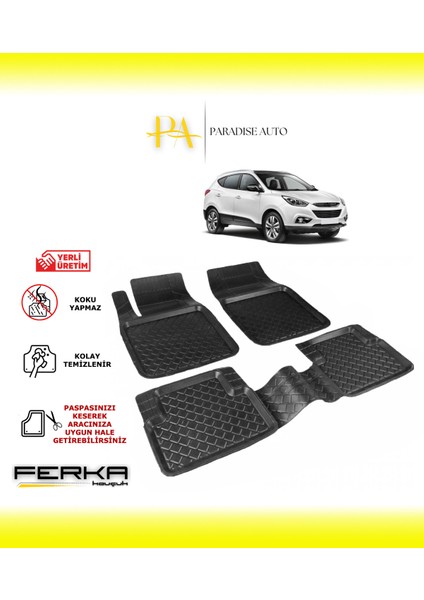 Paradise Auto Hyundai IX35 2010 ve Üstü Uyarlanabilir Havuzlu Paspas