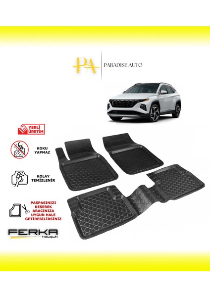 Paradise Auto Hyundai Tucson 4 2021 ve Üzeri Uyarlanabilir Havuzlu Paspas