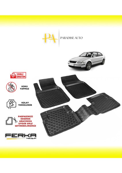 Paradise Auto Volkswagen Passat B5 1996-2000 Uyarlanabilir Havuzlu Paspas