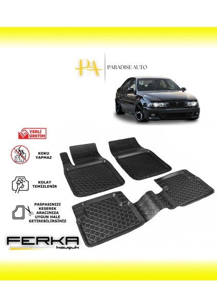 Paradise Auto Bmw 5 Serisi E39 1996-2003 Uyarlanabilir Havuzlu Paspas