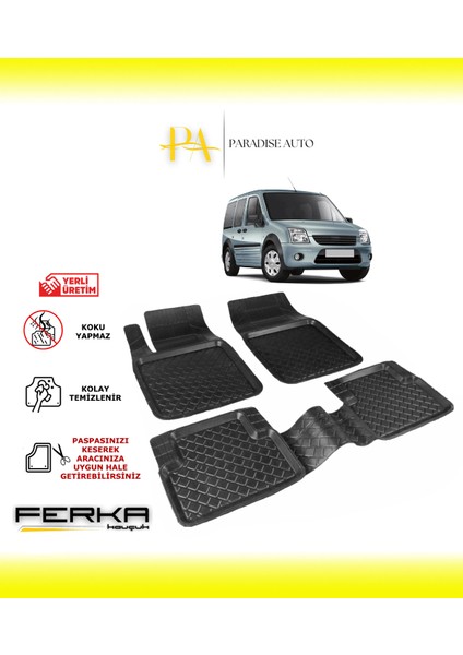 Paradise Auto Ford Tourneo Connect 1 2002-2014 Uyarlanabilir Havuzlu Paspas