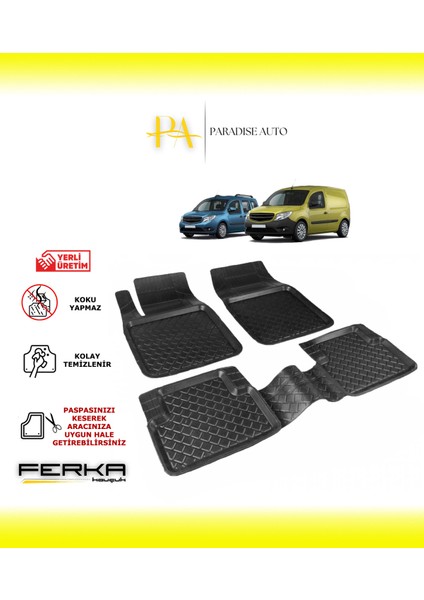 Paradise Auto Mercedes Citan 1 W415 2012-2021 Uyarlanabilir Havuzlu Paspas