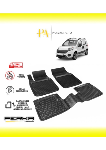 Paradise Auto Fiat Fiorino 2008 ve Üstü Uyarlanabilir Havuzlu Paspas