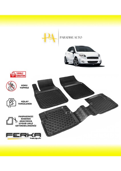 Paradise Auto Fiat Grande Punto 2006 ve Üstü Uyarlanabilir Havuzlu Paspas