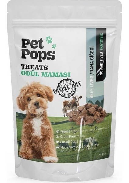 Freeze-Dried Dana Ciğeri Köpek Ödülü 40 gr