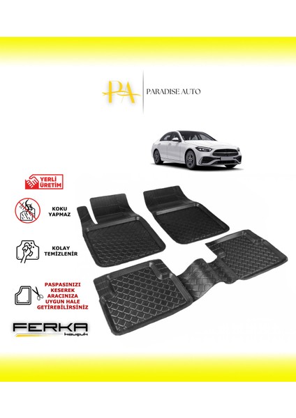 Paradise Auto Mercedes C Serisi W206 2022 ve Üstü Uyarlanabilir Havuzlu Paspas