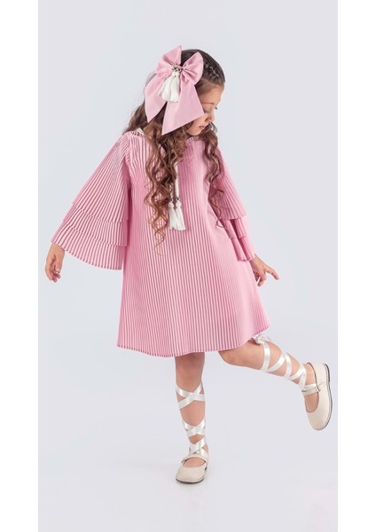 Kız Çocuk Krep Plise Elbise MNK0595 modelleri
