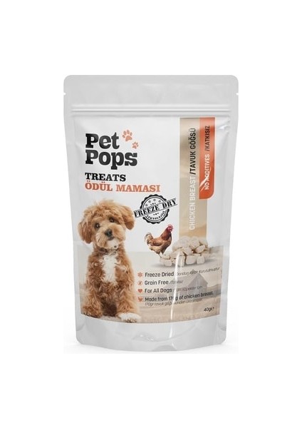 Freeze-Dried Tavuk Göğsü Köpek Ödülü 40 gr