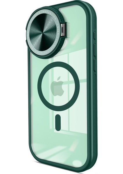 Apple iPhone 15 Pro Max Kılıf Kamera Lens Korumalı Kapaklı Wireless Şarj Özellikli Teleskop Kapak