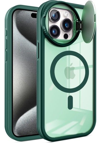 Apple iPhone 15 Pro Max Kılıf Kamera Lens Korumalı Kapaklı Wireless Şarj Özellikli Teleskop Kapak