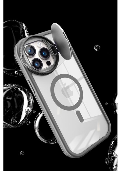 Apple iPhone 15 Pro Max Kılıf Kamera Lens Korumalı Kapaklı Wireless Şarj Özellikli Teleskop Kapak